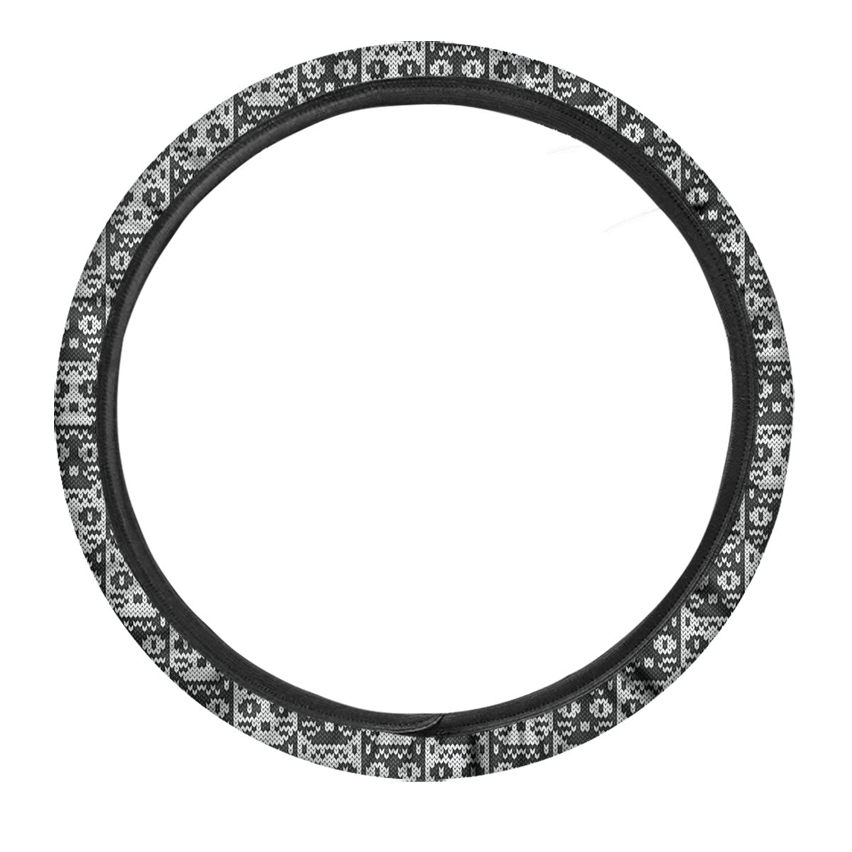 Knitted Black Cat Print Pattern Car Steering Wheel Cover-grizzshop
