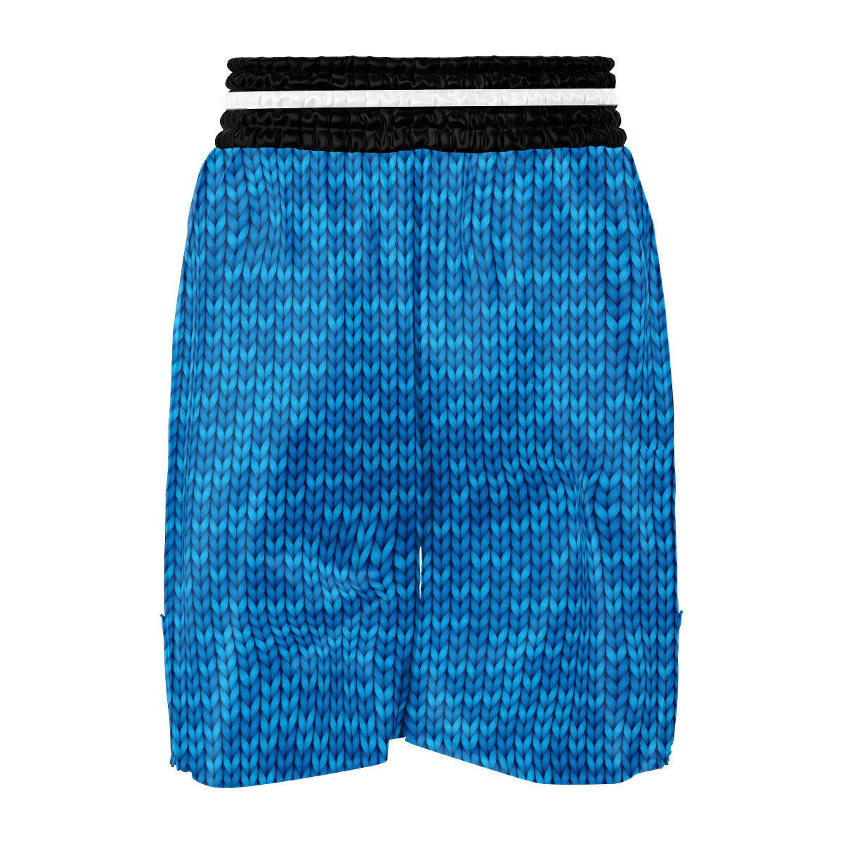 Knitted Blue Print Pattern Boxing Shorts-grizzshop