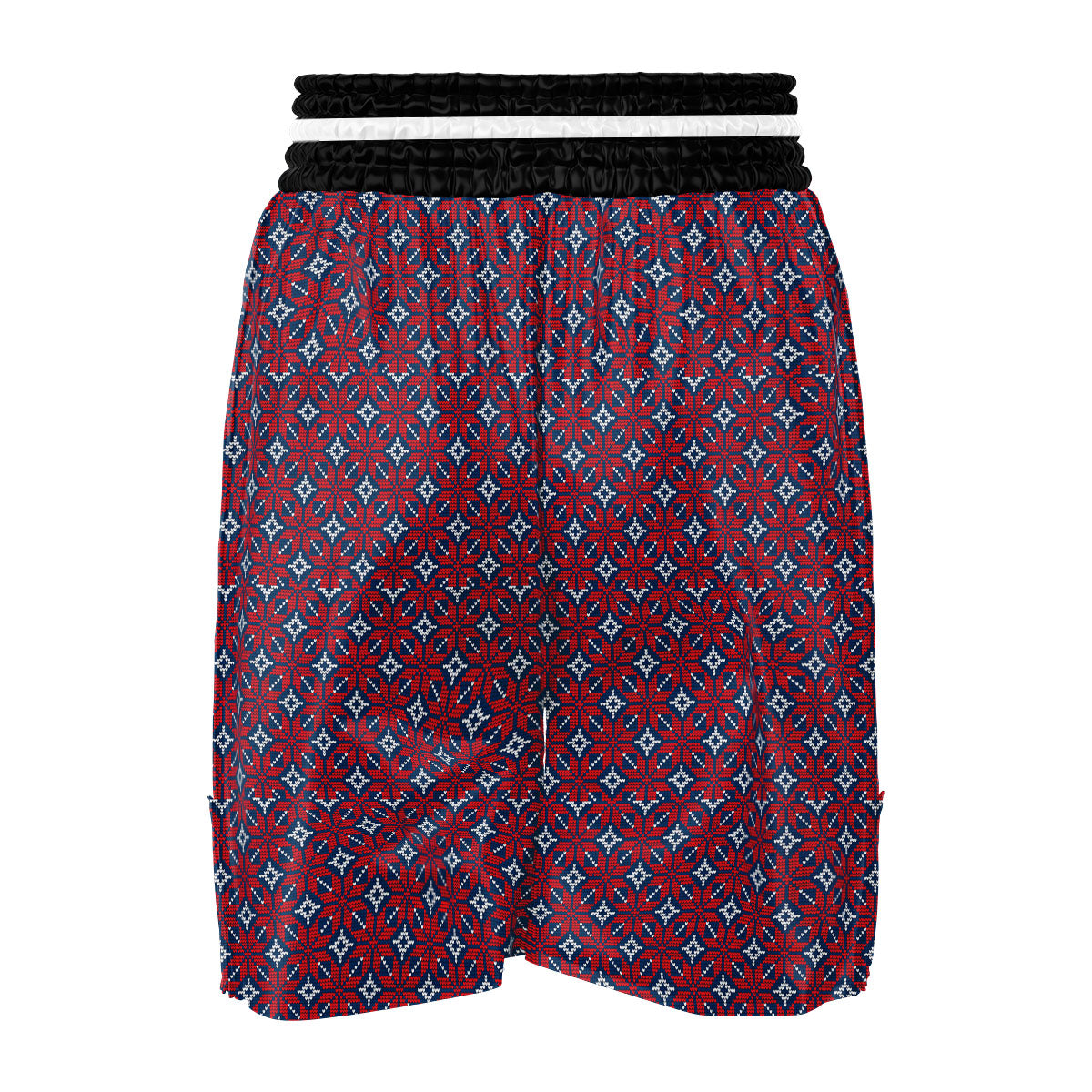 Knitted Flower Print Pattern Boxing Shorts-grizzshop