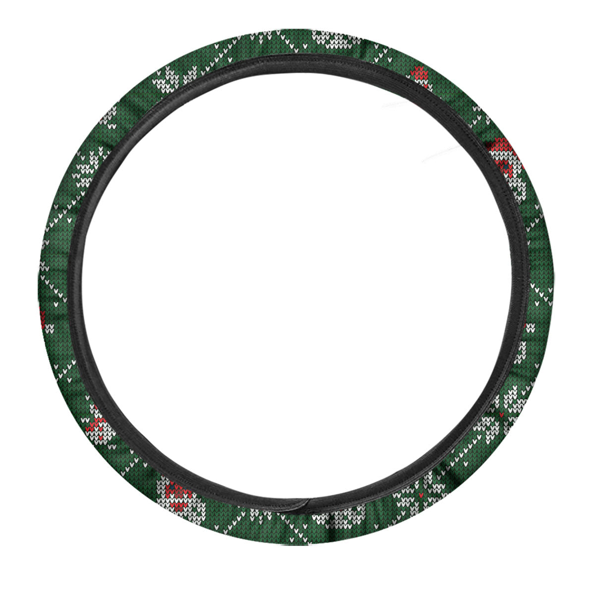 Knitted Santa Claus Print Pattern Car Steering Wheel Cover-grizzshop