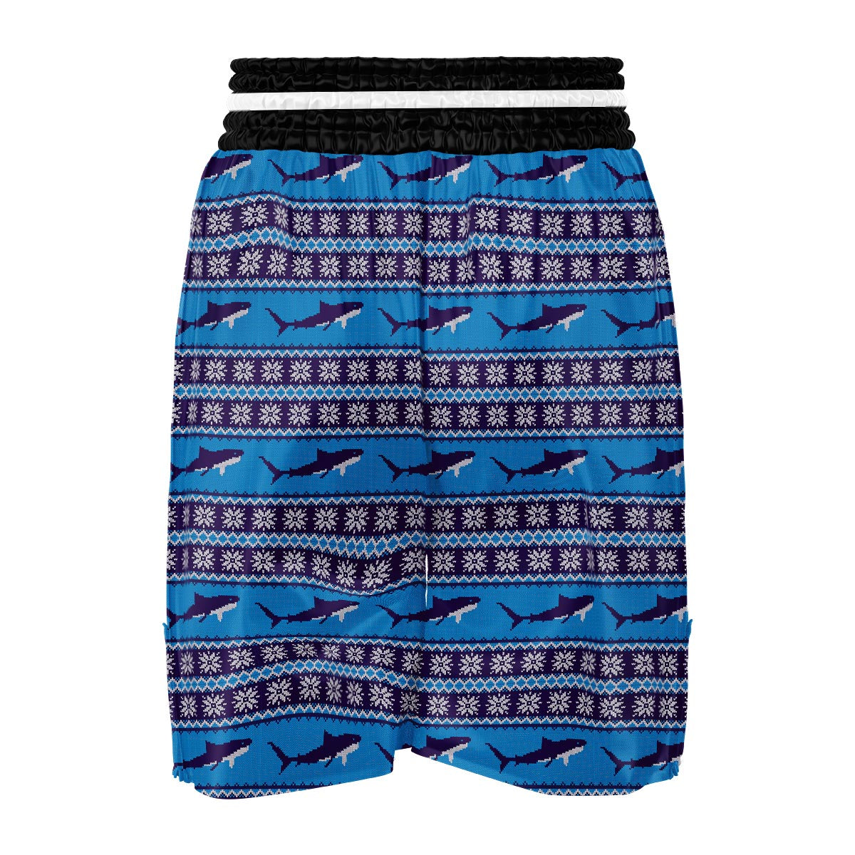 Knitted Shark Print Pattern Boxing Shorts-grizzshop