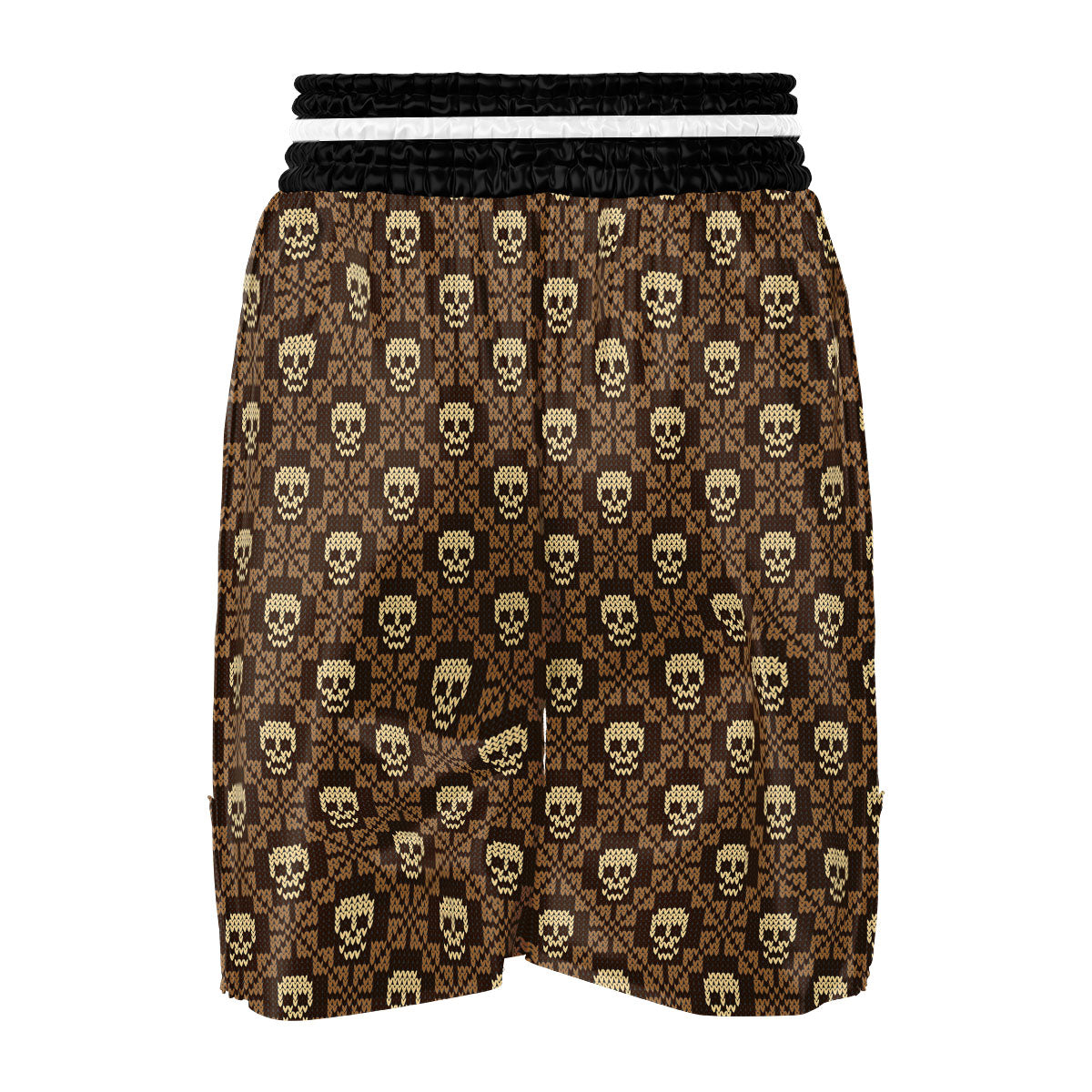 Knitted Skull Print Pattern Boxing Shorts-grizzshop