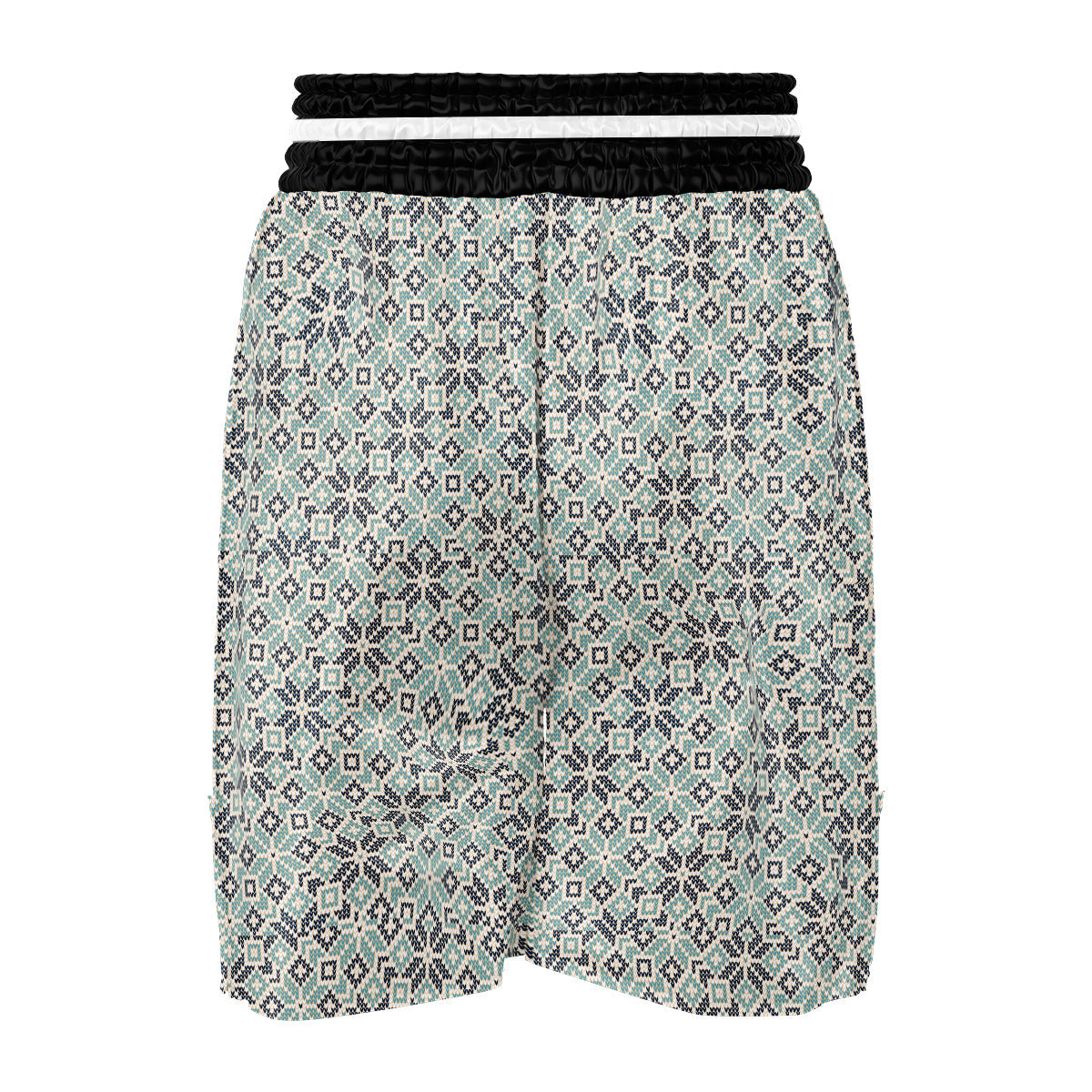 Knitted Snow Print Pattern Boxing Shorts-grizzshop
