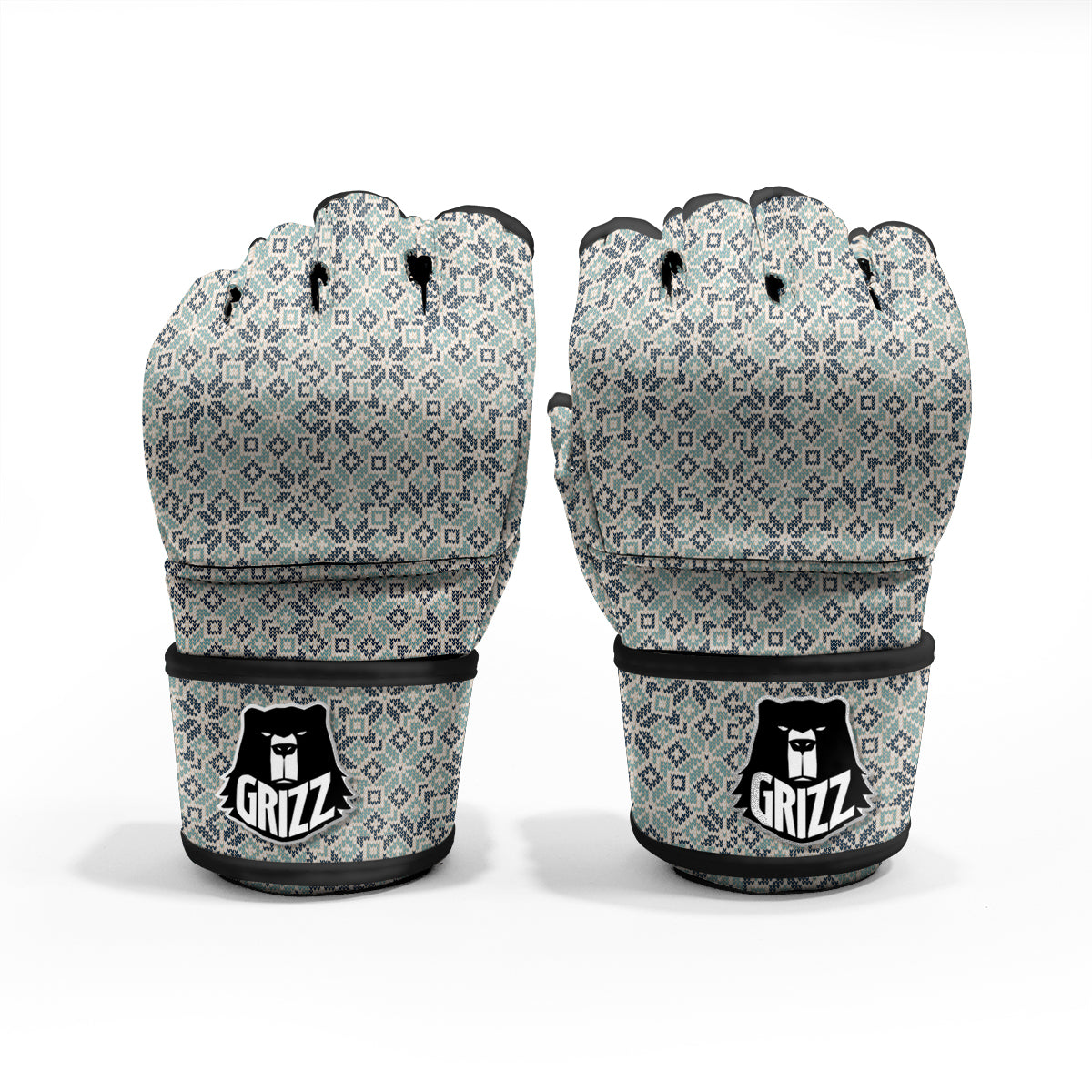 Knitted Snow Print Pattern MMA Gloves-grizzshop