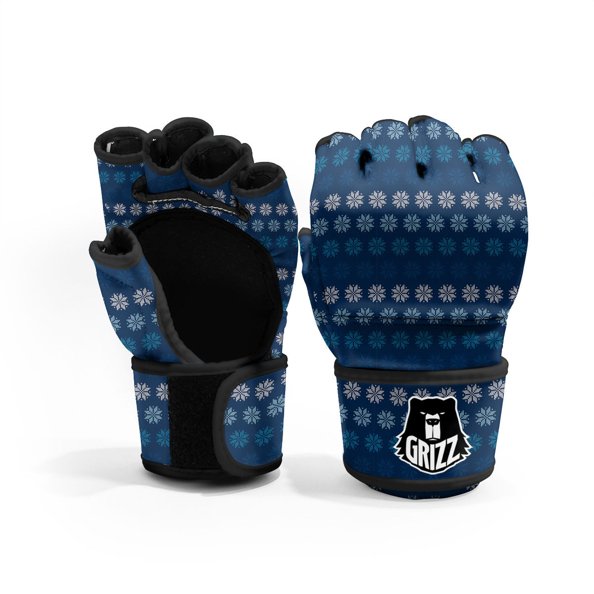 Knitted Snowflakes Print Pattern MMA Gloves-grizzshop