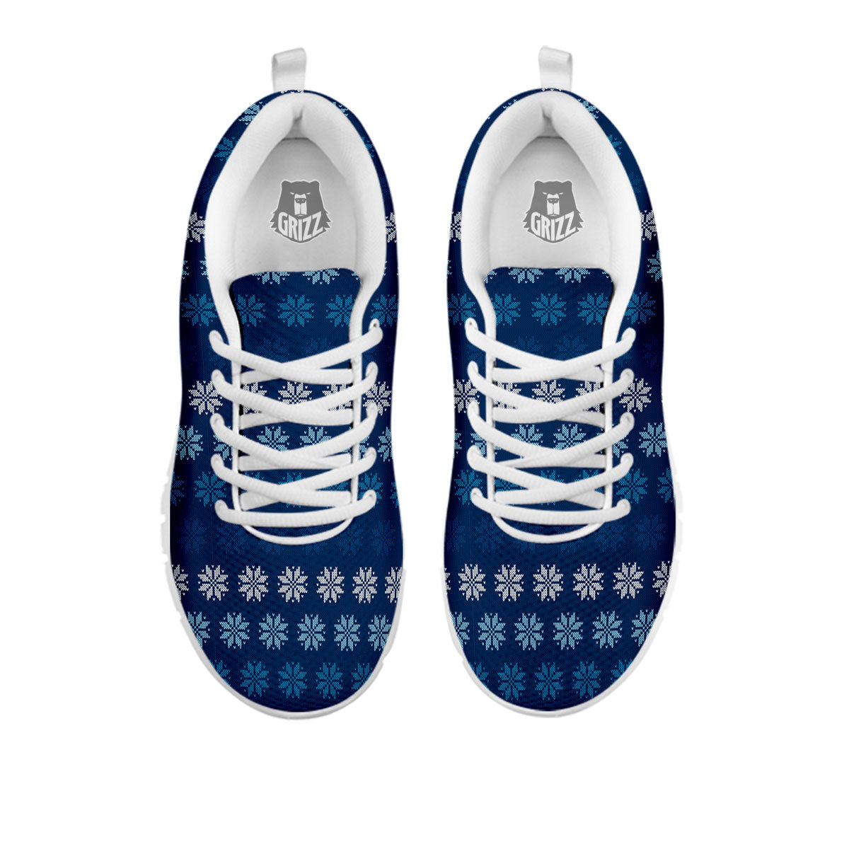 Knitted Snowflakes Print Pattern White Sneaker-grizzshop