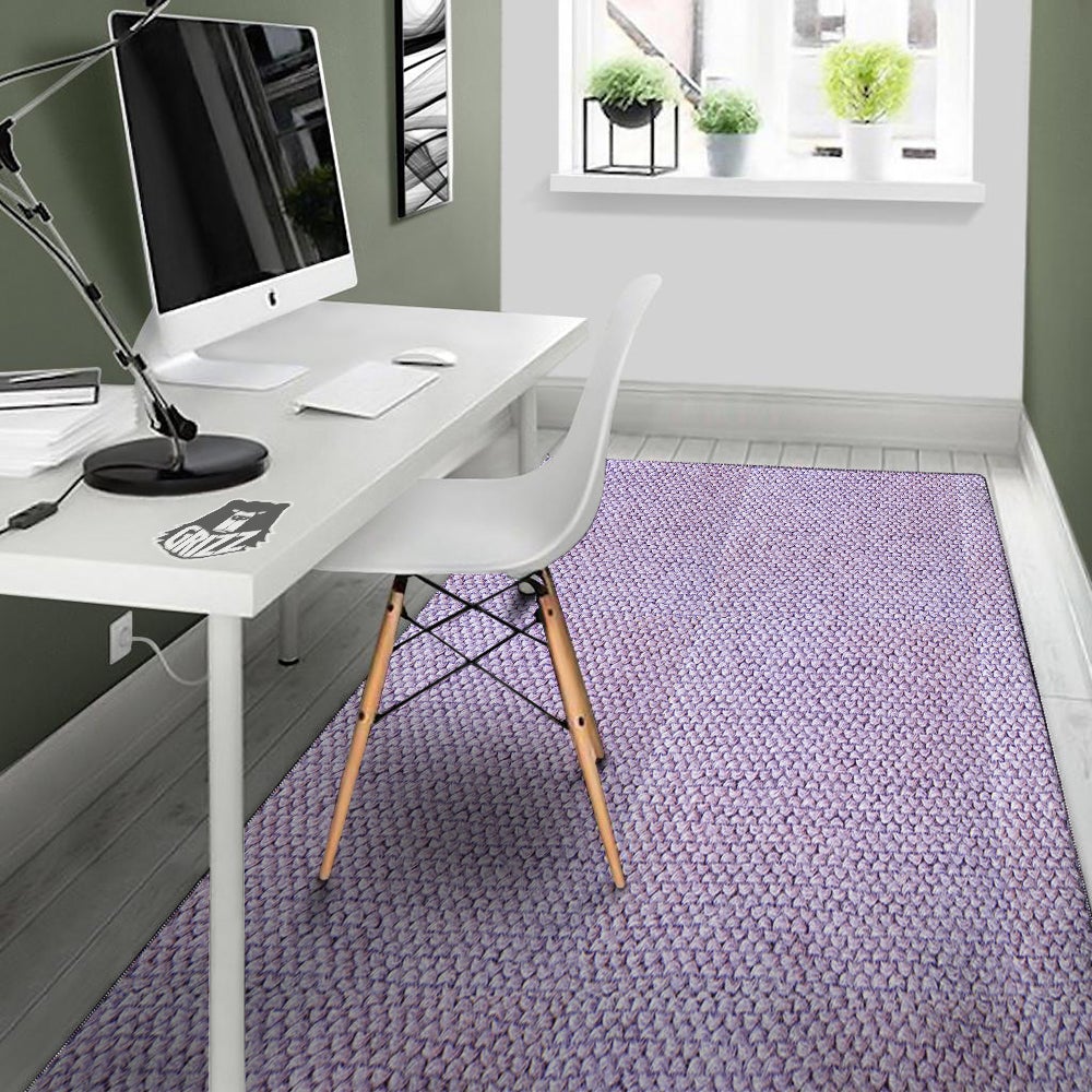 Knitted Violet Print Pattern Floor Mat-grizzshop