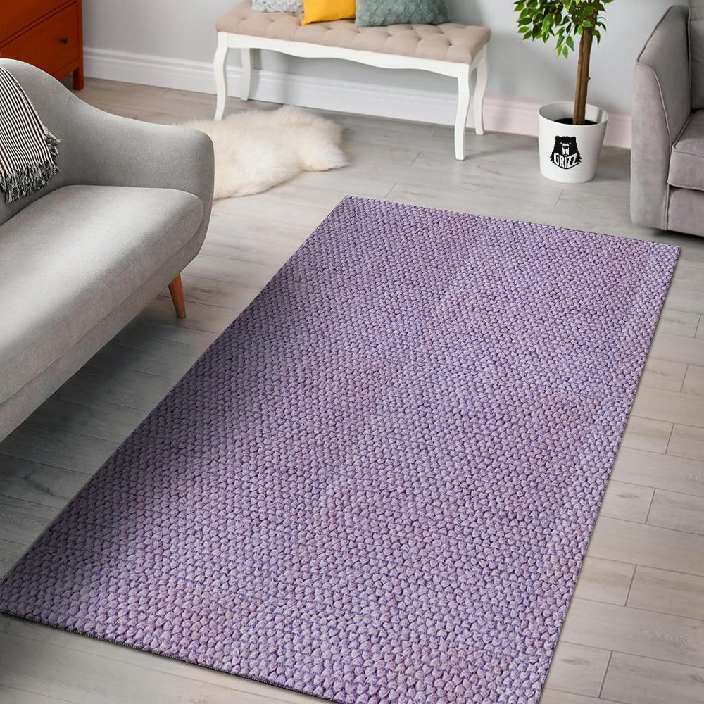 Knitted Violet Print Pattern Floor Mat-grizzshop