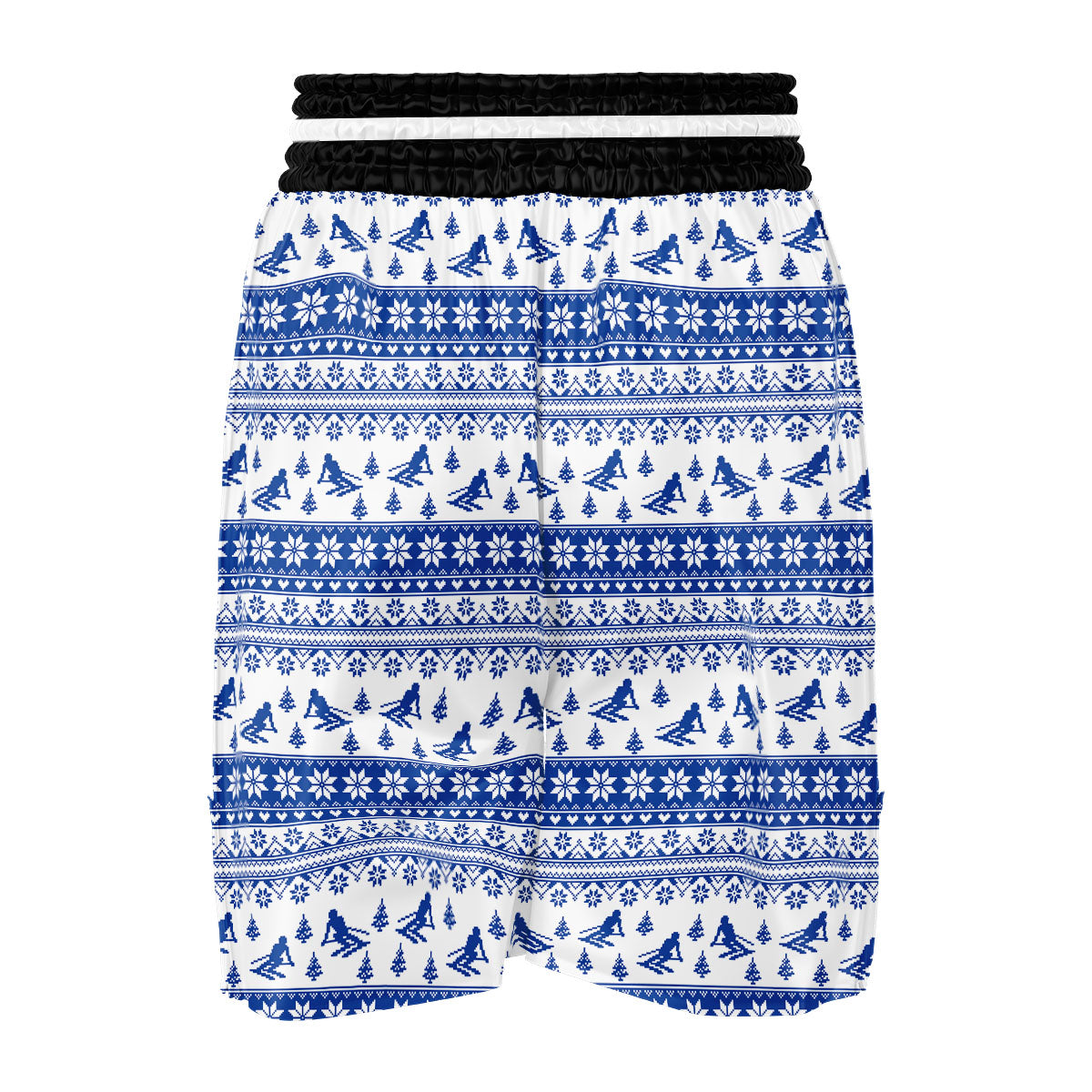 Knitting Winter Ski Print Pattern Boxing Shorts-grizzshop