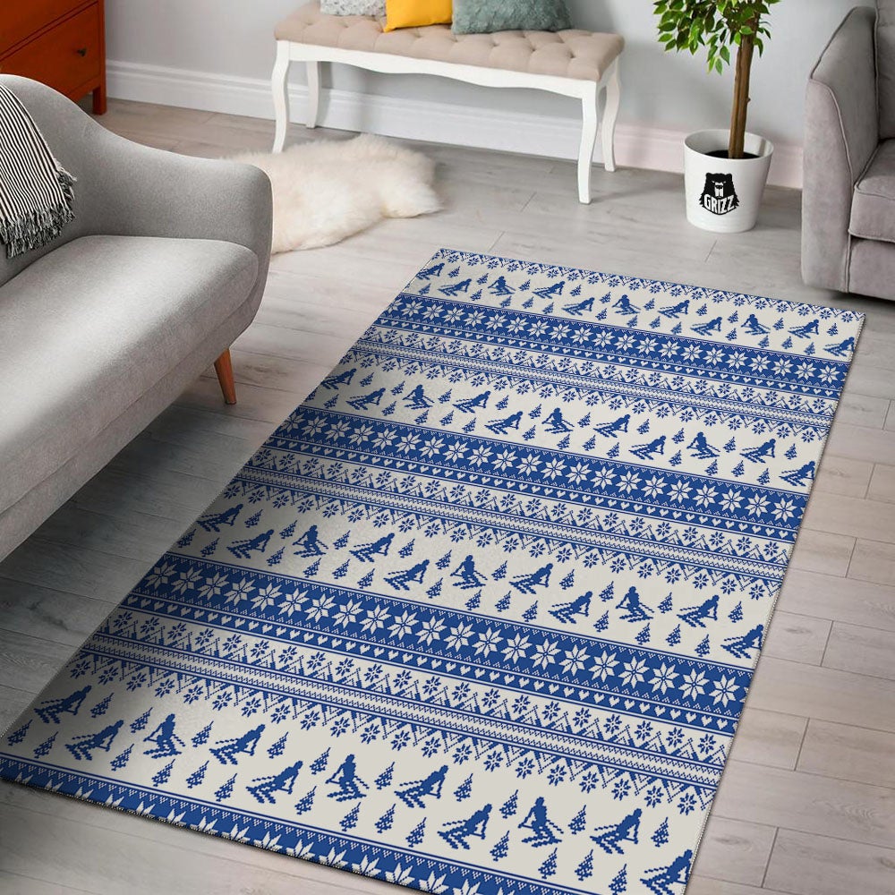 Knitting Winter Ski Print Pattern Floor Mat-grizzshop