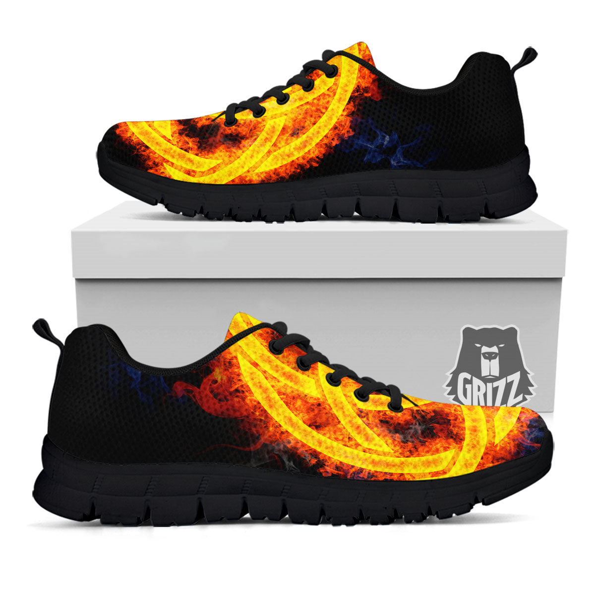 Knot Fire Celtic Print Black Sneaker-grizzshop