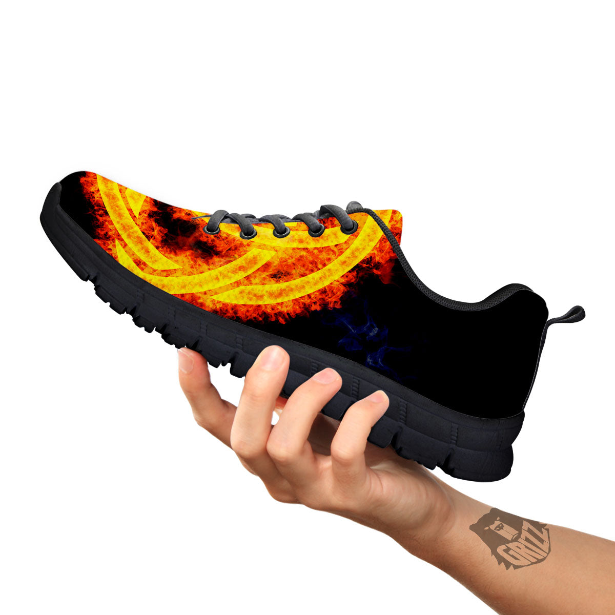 Knot Fire Celtic Print Black Sneaker-grizzshop