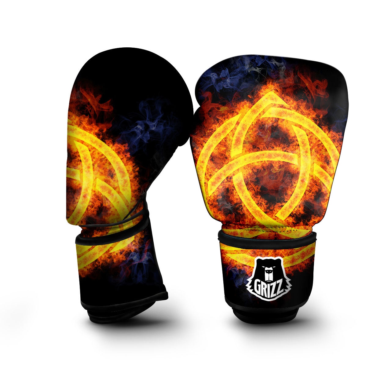Knot Fire Celtic Print Boxing Gloves-grizzshop