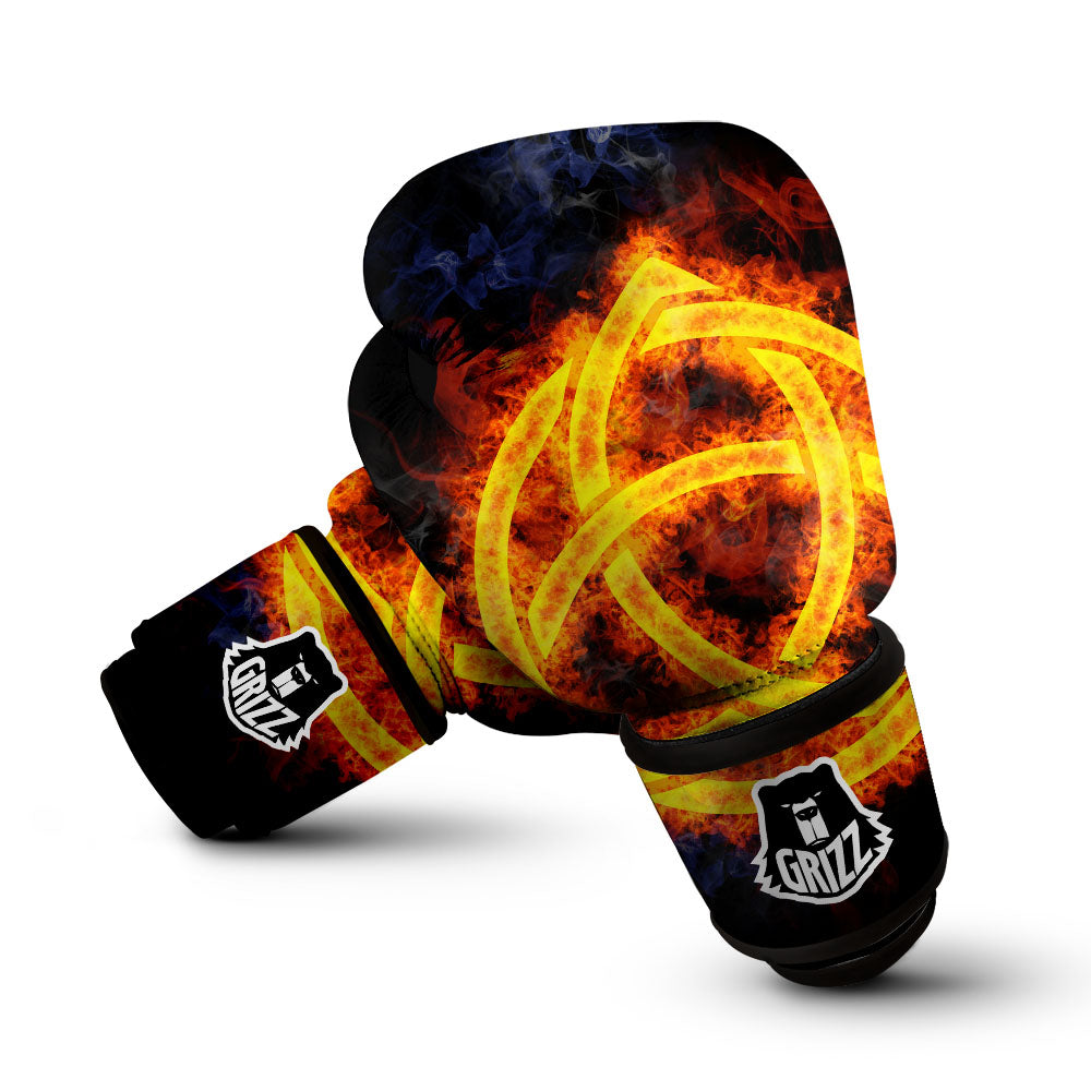 Knot Fire Celtic Print Boxing Gloves-grizzshop