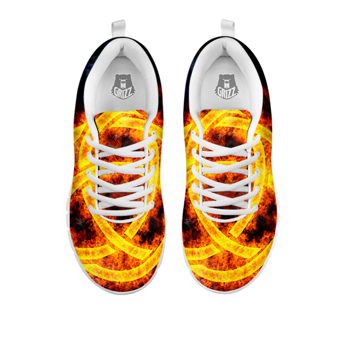 Knot Fire Celtic Print White Sneaker-grizzshop