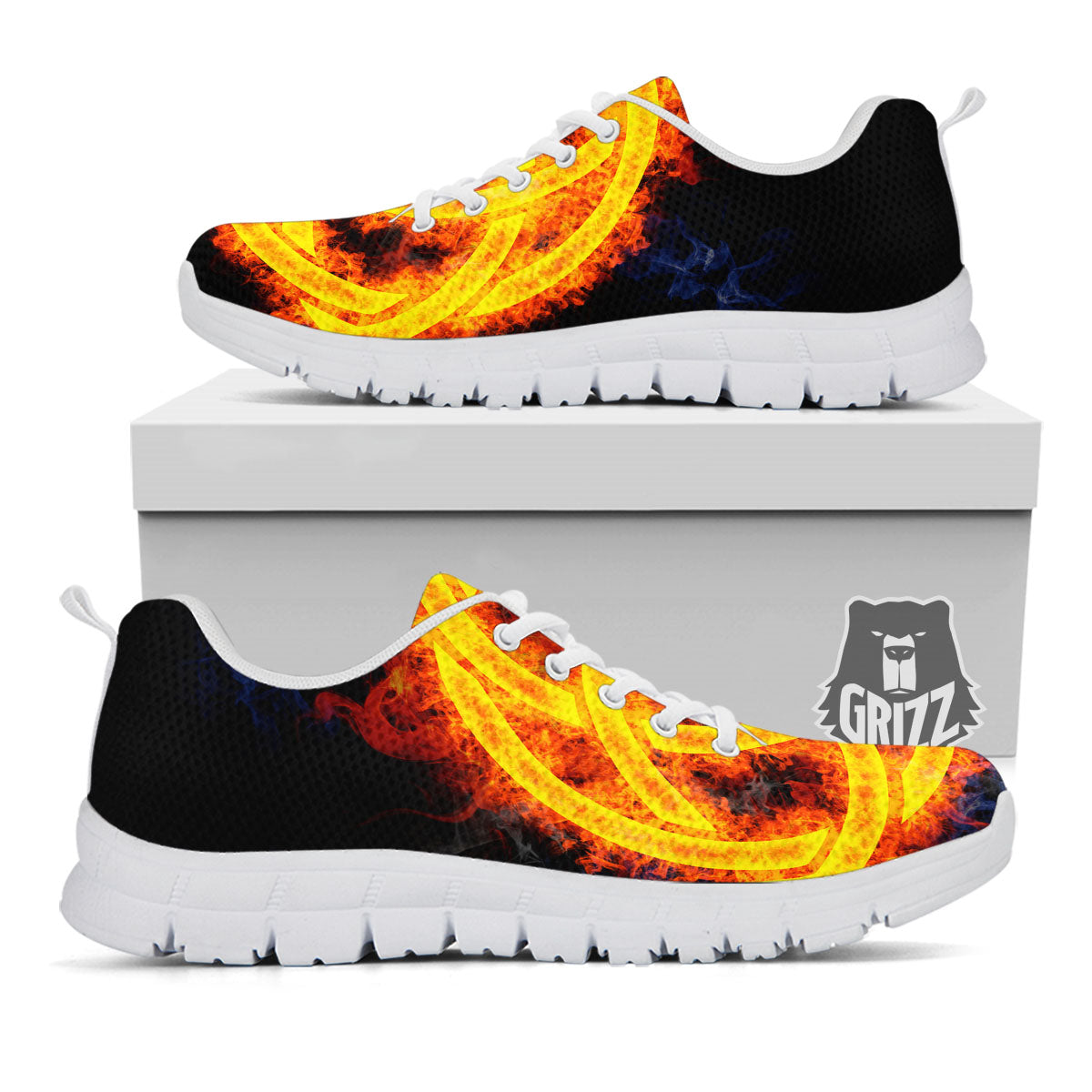 Knot Fire Celtic Print White Sneaker-grizzshop