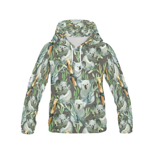 Koala Bamboo Pattern Print Men Pullover Hoodie-grizzshop