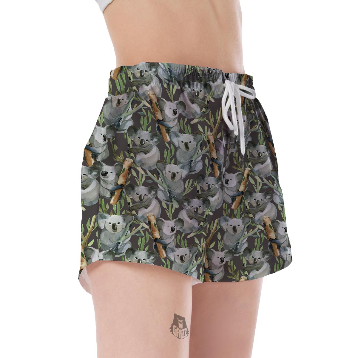 Koala Bamboo Pattern Print Women's Shorts-grizzshop