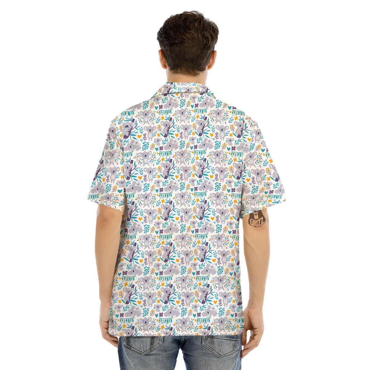 Koala Cartoon Print Pattern Men's Hawaiian Shirt-grizzshop