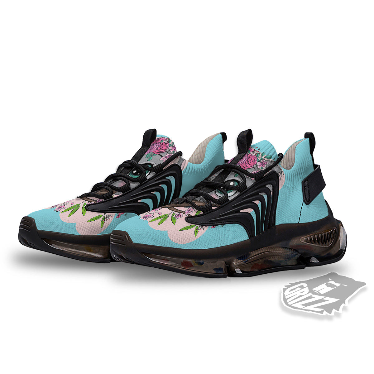 Koala Cute Print Black Gym Shoes-grizzshop