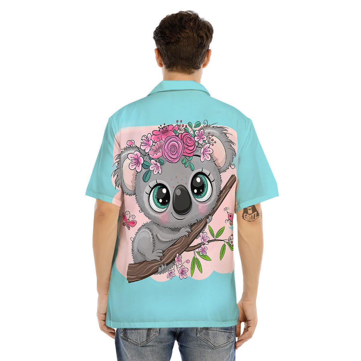 Koala Cute Print Men's Hawaiian Shirt-grizzshop