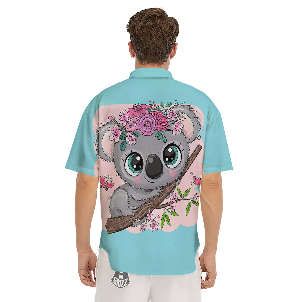 Koala Cute Print Men's Short Sleeve Shirts-grizzshop