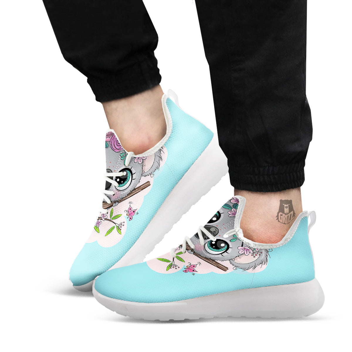 Koala Cute Print White Athletic Shoes-grizzshop