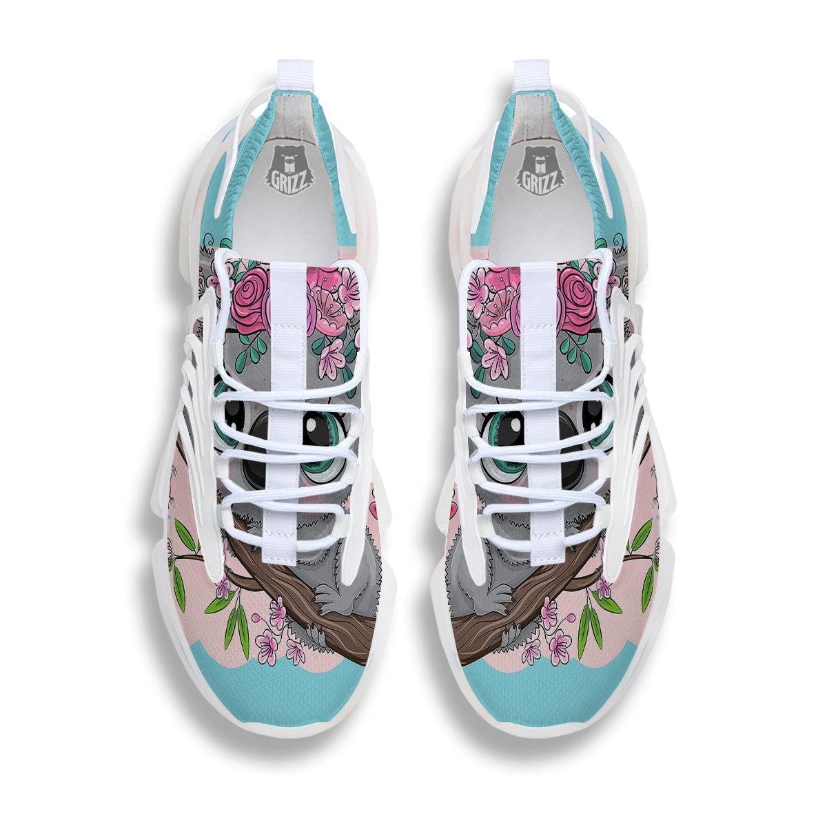 Koala Cute Print White Gym Shoes-grizzshop
