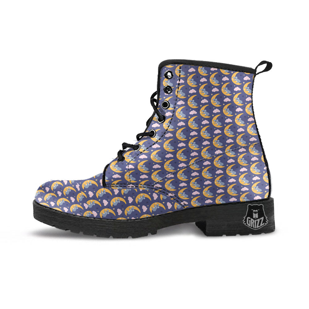 Koala Good Night Print Pattern Leather Boots-grizzshop