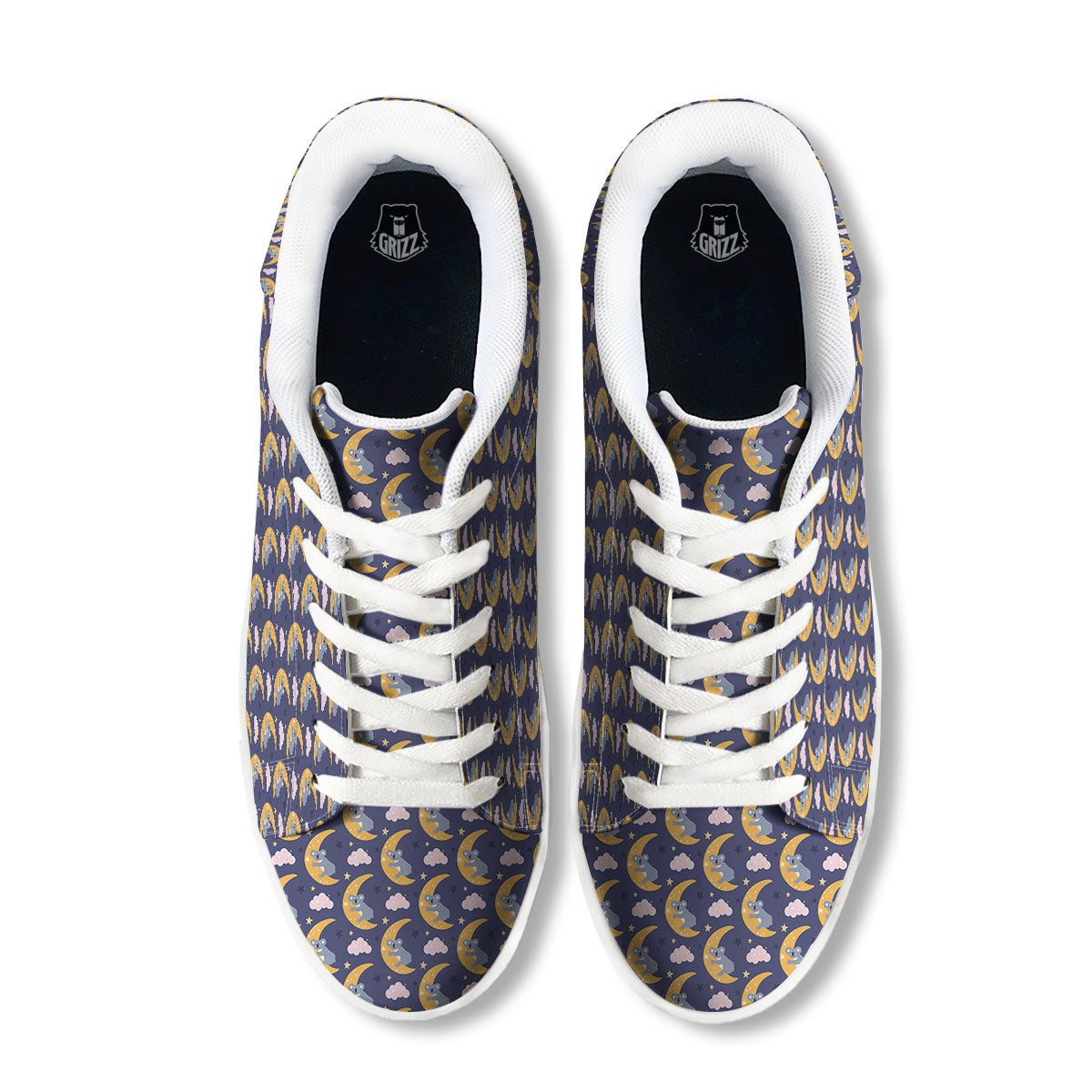 Koala Good Night Print Pattern White Low Top Sneakers-grizzshop