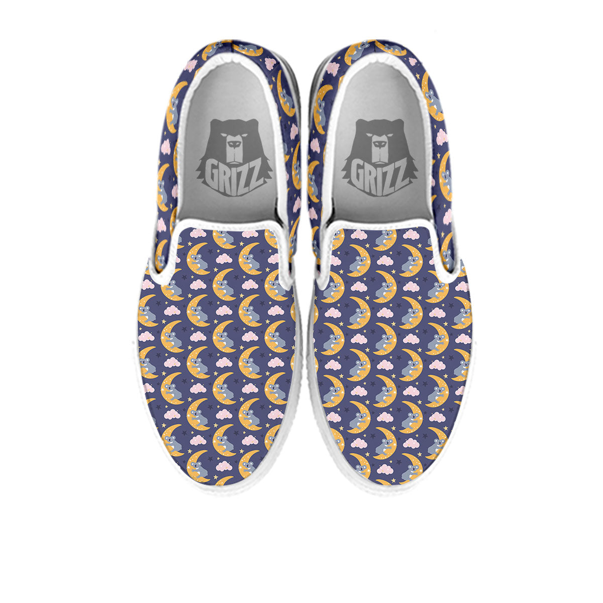 Koala Good Night Print Pattern White Slip On Shoes-grizzshop