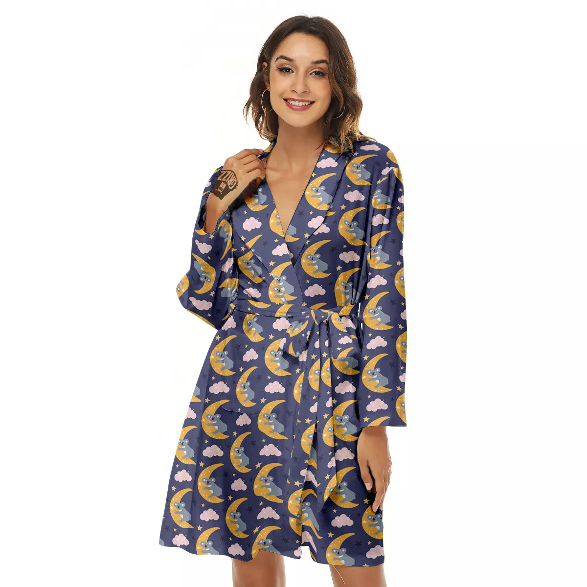 Koala Good Night Print Pattern Women's Robe-grizzshop