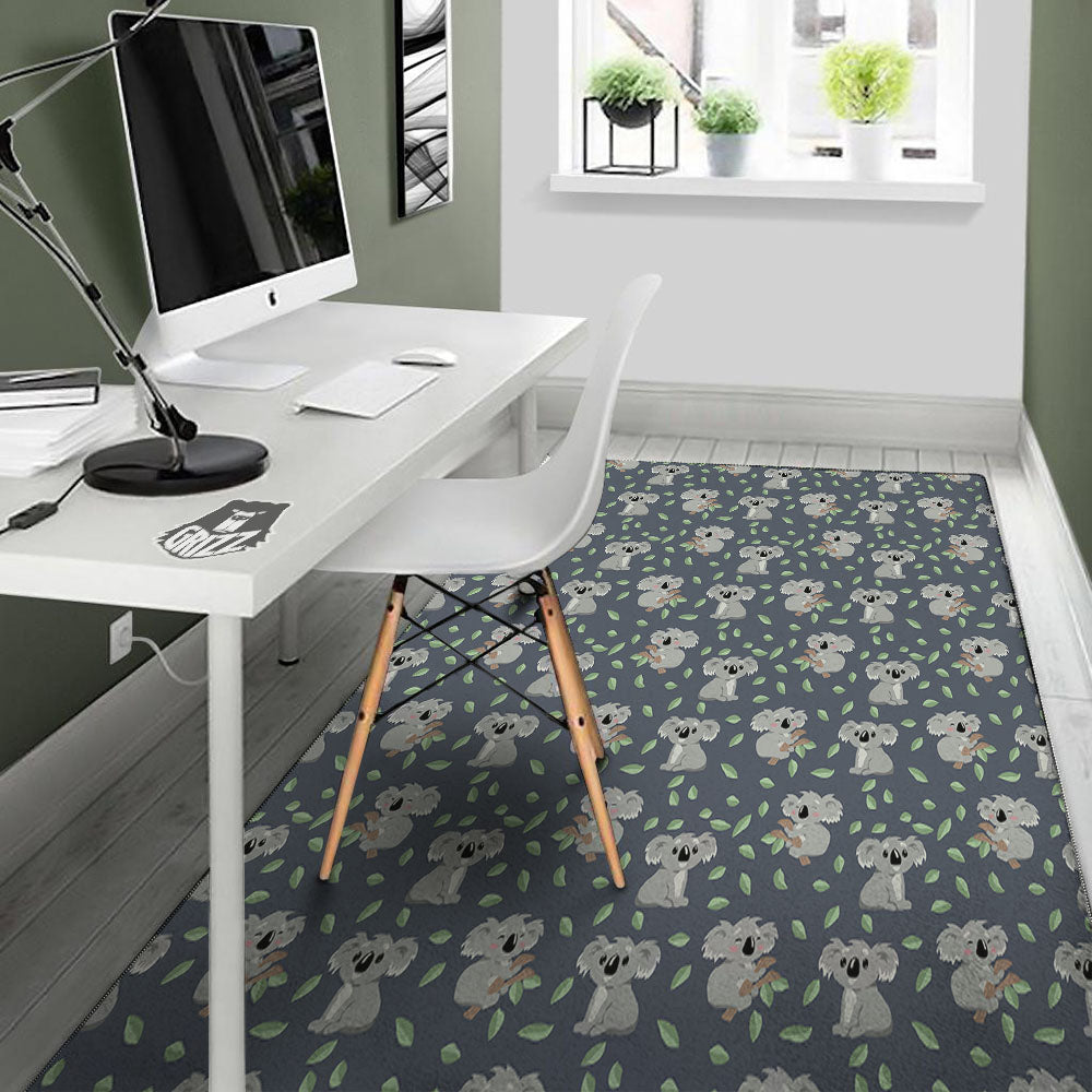 Koala Grey Print Pattern Floor Mat-grizzshop