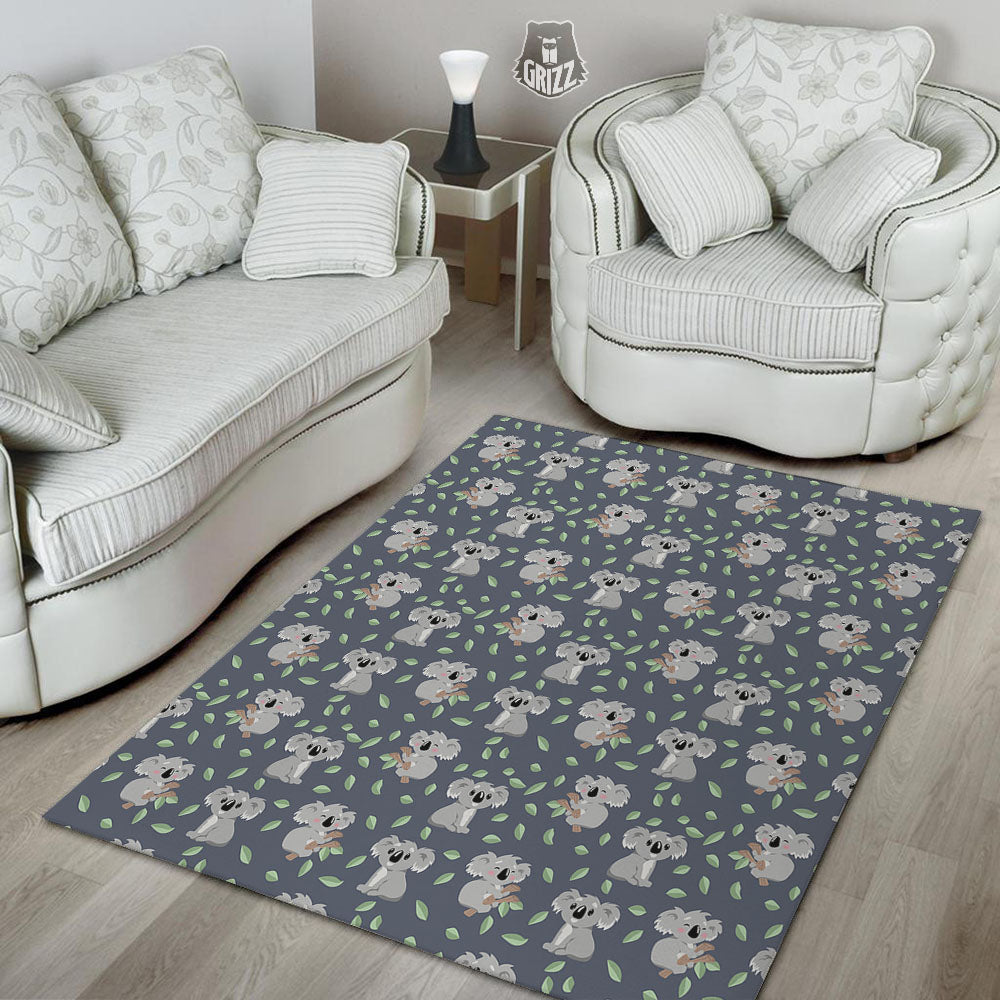 Koala Grey Print Pattern Floor Mat-grizzshop