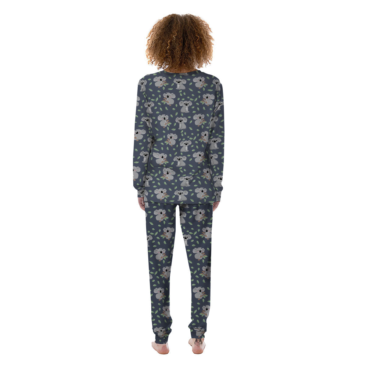Koala Grey Print Pattern Women's Pajamas-grizzshop