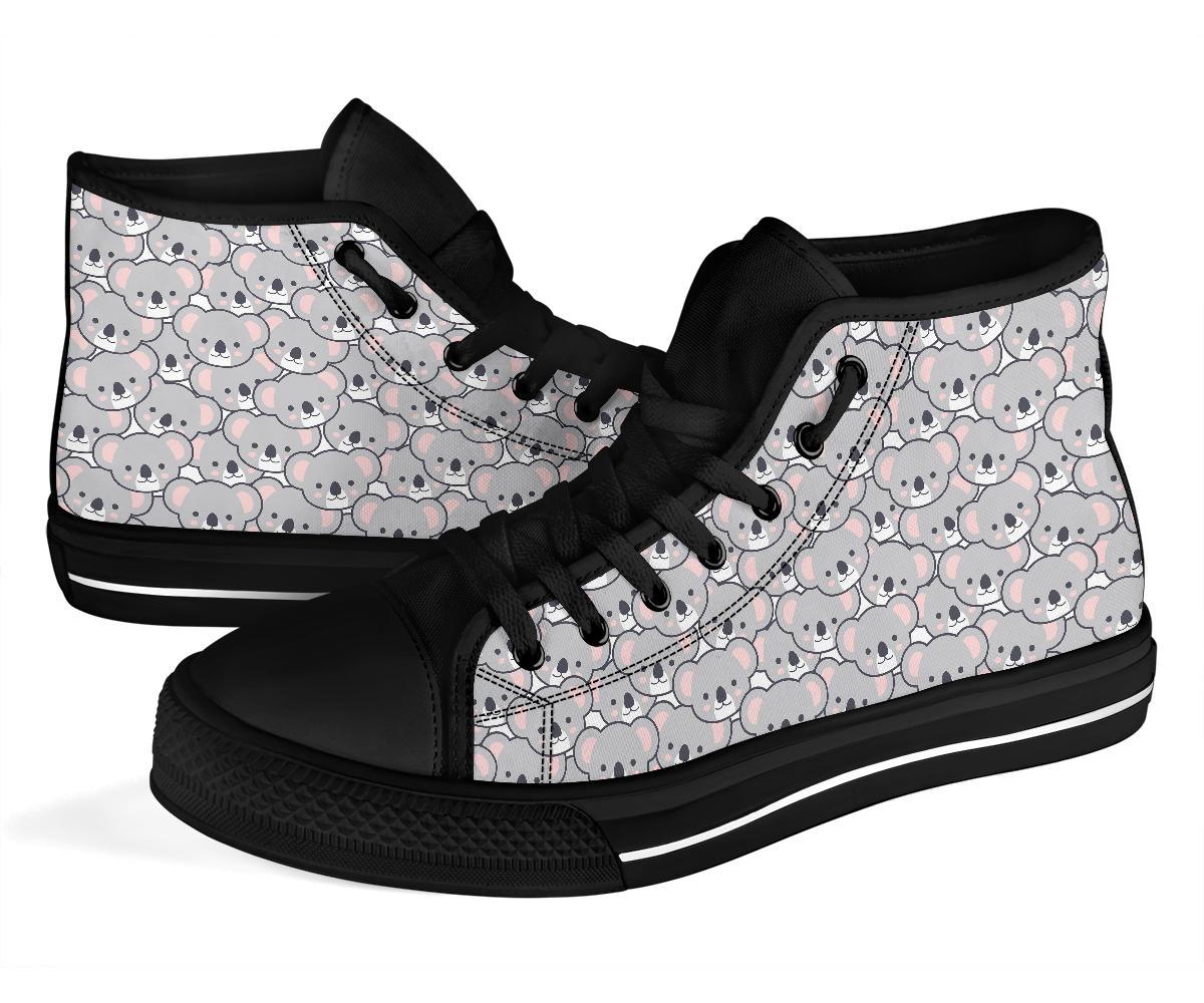 Koala Pattern Print Men Women's High Top Shoes-grizzshop