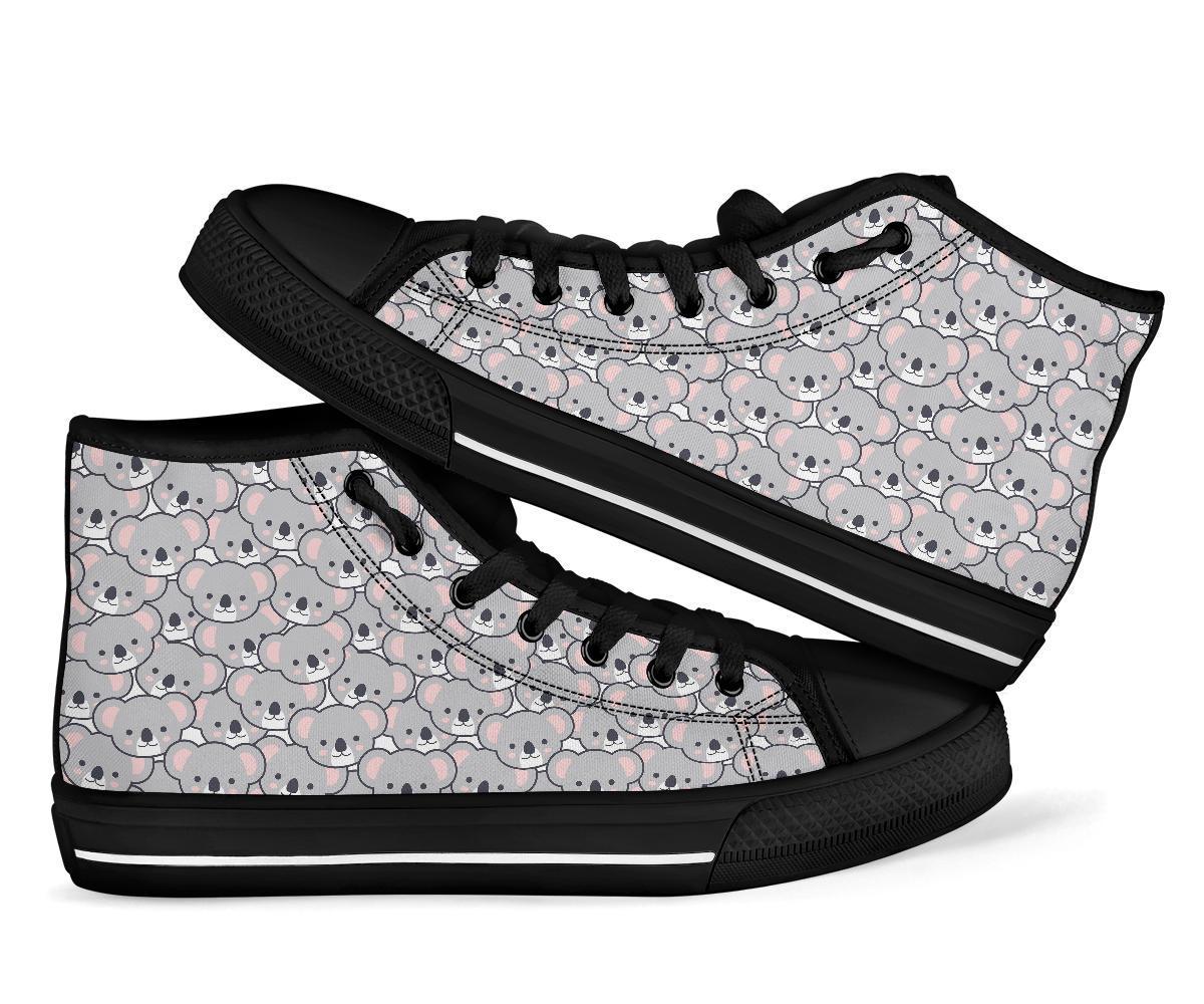 Koala Pattern Print Men Women's High Top Shoes-grizzshop