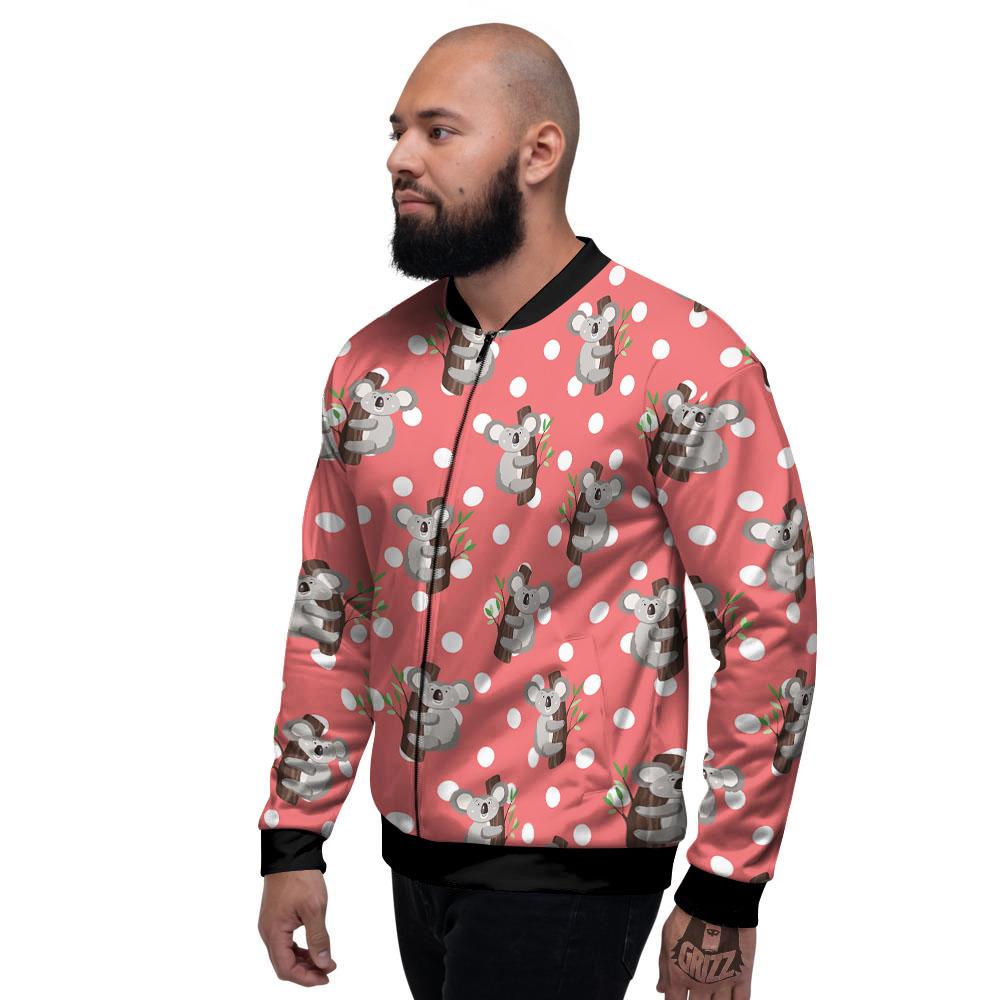 Koala Polka Dot Print Pattern Men's Bomber Jacket-grizzshop