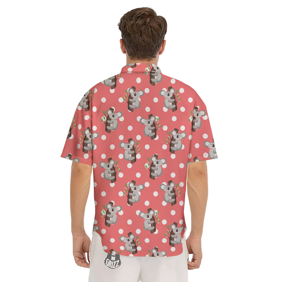 Koala Polka Dot Print Pattern Men's Short Sleeve Shirts-grizzshop