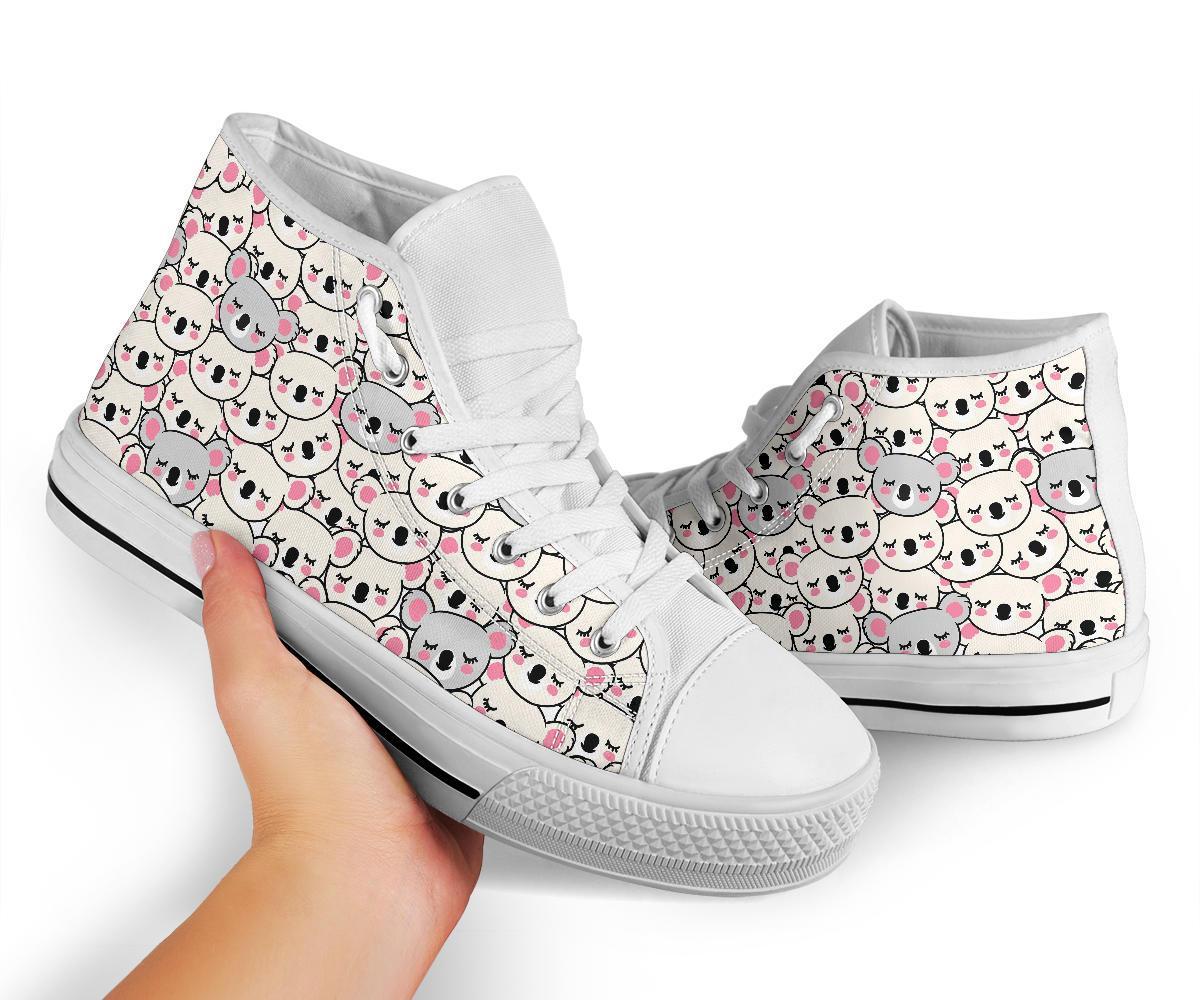 Koala Print Pattern Men Women's High Top Shoes-grizzshop