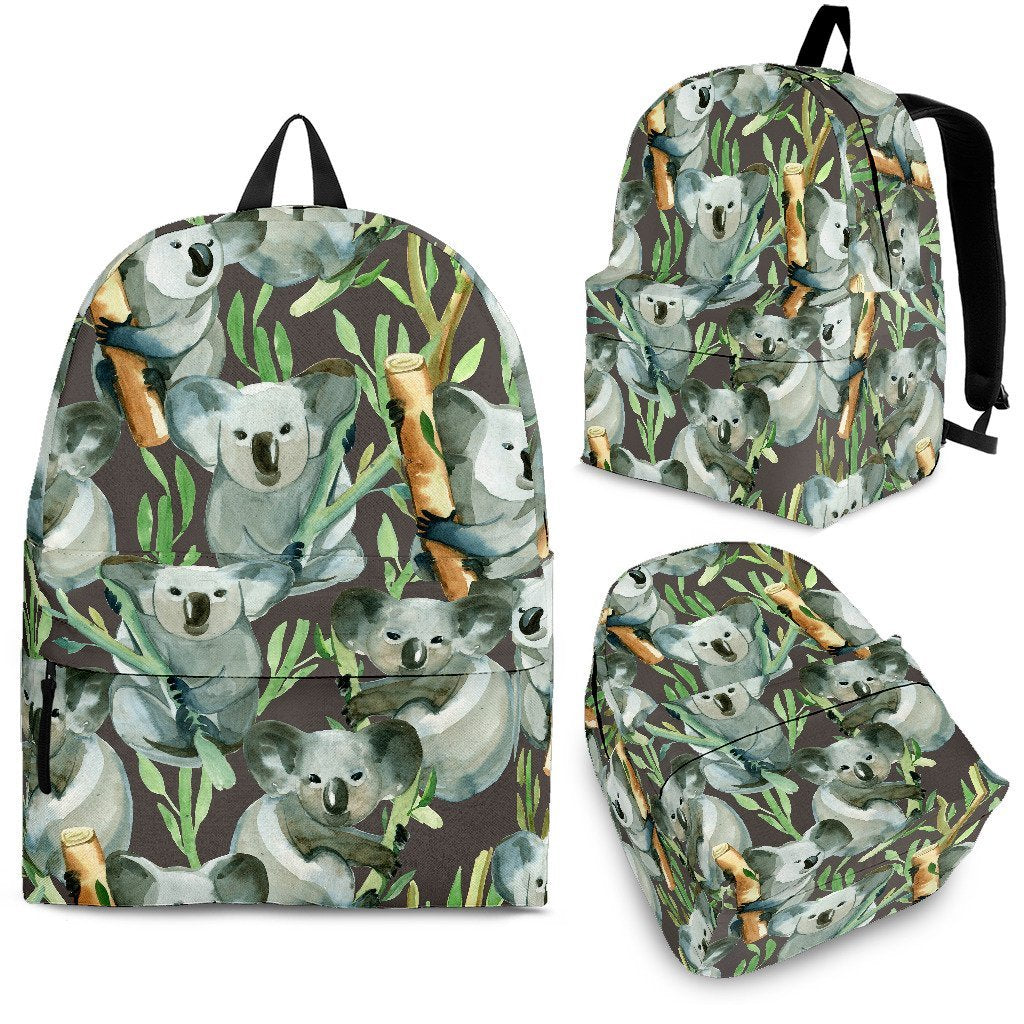 Koala Bamboo Pattern Print Backpack-grizzshop