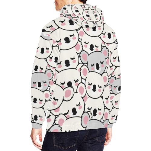 Koala Print Pattern Men Pullover Hoodie-grizzshop