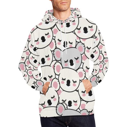 Koala Print Pattern Men Pullover Hoodie-grizzshop