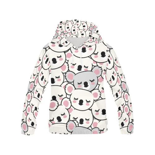 Koala Print Pattern Women Pullover Hoodie-grizzshop
