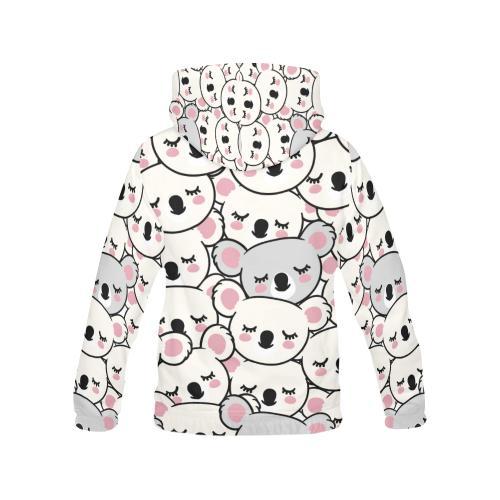 Koala Print Pattern Women Pullover Hoodie-grizzshop
