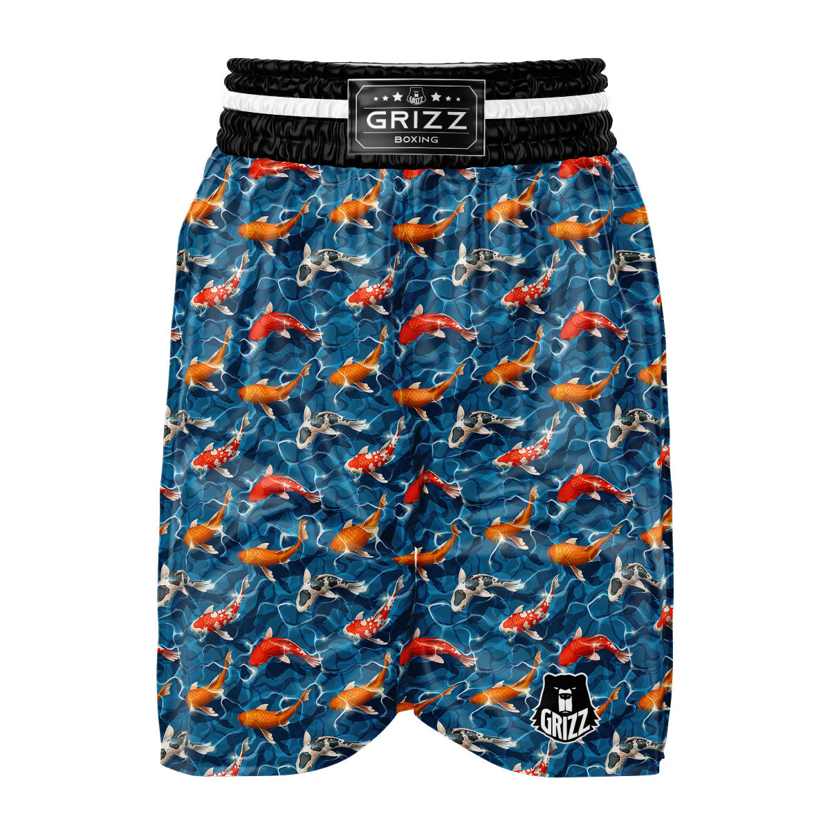 Koi Carps Print Pattern Boxing Shorts-grizzshop