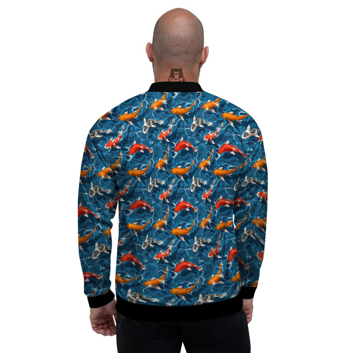 Koi Carps Print Pattern Men's Bomber Jacket-grizzshop