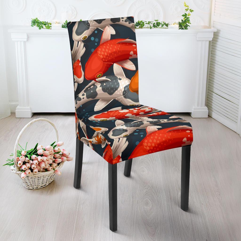 Koi Fish Pattern Print Chair Cover-grizzshop