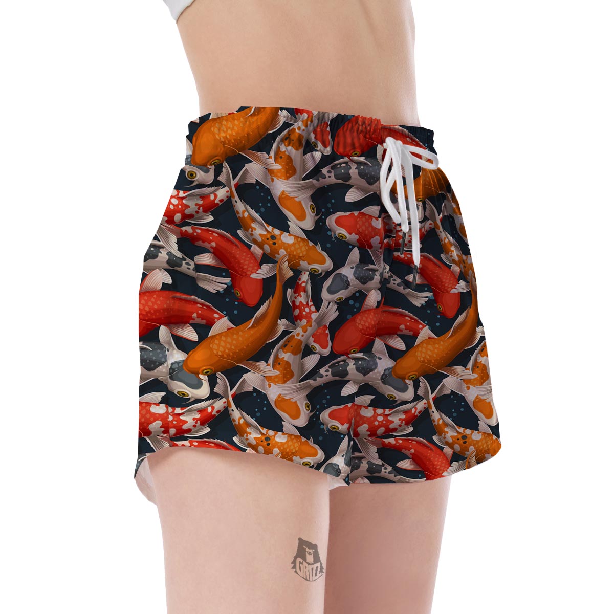 Koi Fish Pattern Print Women's Shorts-grizzshop