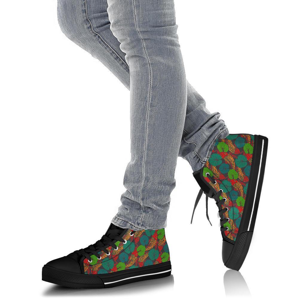 Koi Fish Print Pattern Men Women's High Top Shoes-grizzshop
